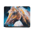 Dark Blue Horse Painting Print Bifold Wallet