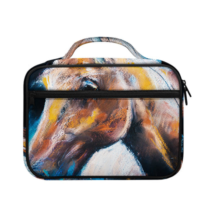 Dark Blue Horse Painting Print Briefcase Bible Bag