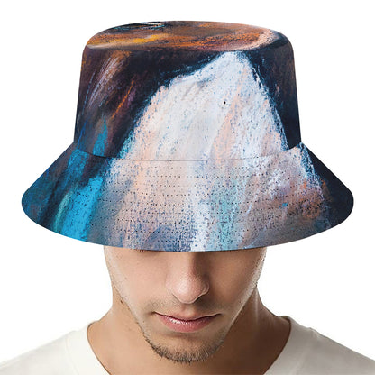 Dark Blue Horse Painting Print Bucket Hat