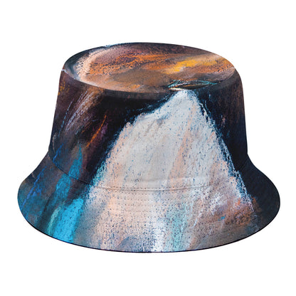 Dark Blue Horse Painting Print Bucket Hat