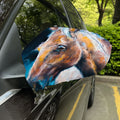 Dark Blue Horse Painting Print Car Side Mirror Covers
