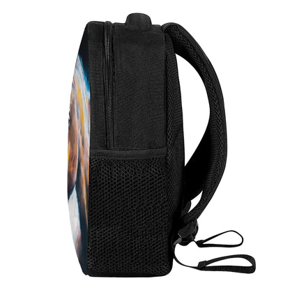 Dark Blue Horse Painting Print Casual Backpack