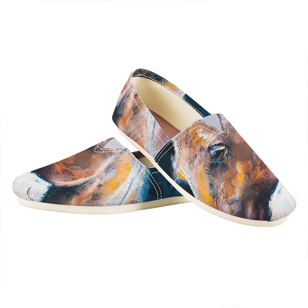 Dark Blue Horse Painting Print Casual Shoes