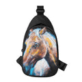 Dark Blue Horse Painting Print Sling Bag