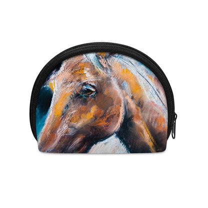 Dark Blue Horse Painting Print Coin Purse