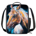 Dark Blue Horse Painting Print Crossbody Lunch Bag
