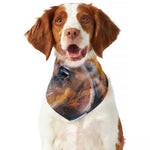 Dark Blue Horse Painting Print Dog Bandana