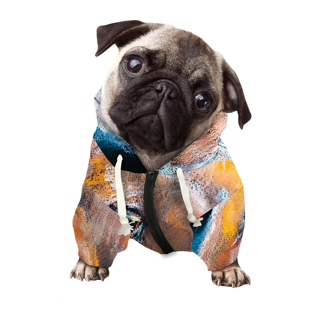 Dark Blue Horse Painting Print Dog Zip Up Hoodie
