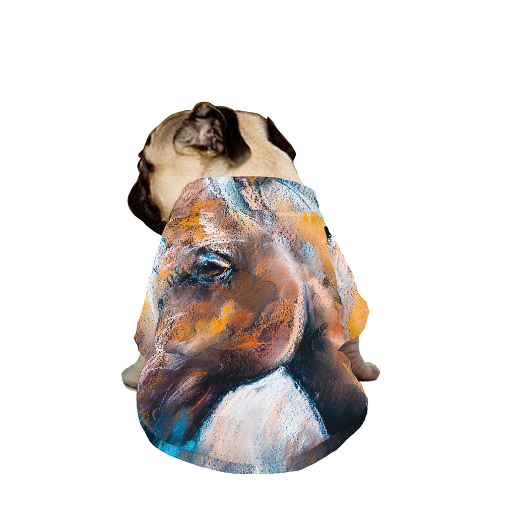 Dark Blue Horse Painting Print Dog Zip Up Jacket