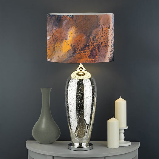 Dark Blue Horse Painting Print Drum Lamp Shade