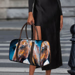 Dark Blue Horse Painting Print Duffle Bag