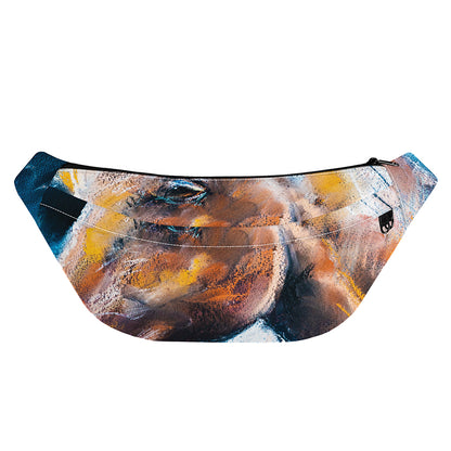 Dark Blue Horse Painting Print Fanny Pack