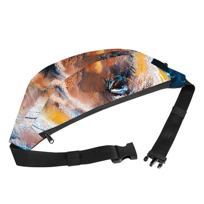 Dark Blue Horse Painting Print Fanny Pack