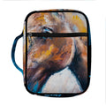 Dark Blue Horse Painting Print Front Pocket Bible Bag