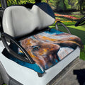 Dark Blue Horse Painting Print Golf Cart Seat Cover