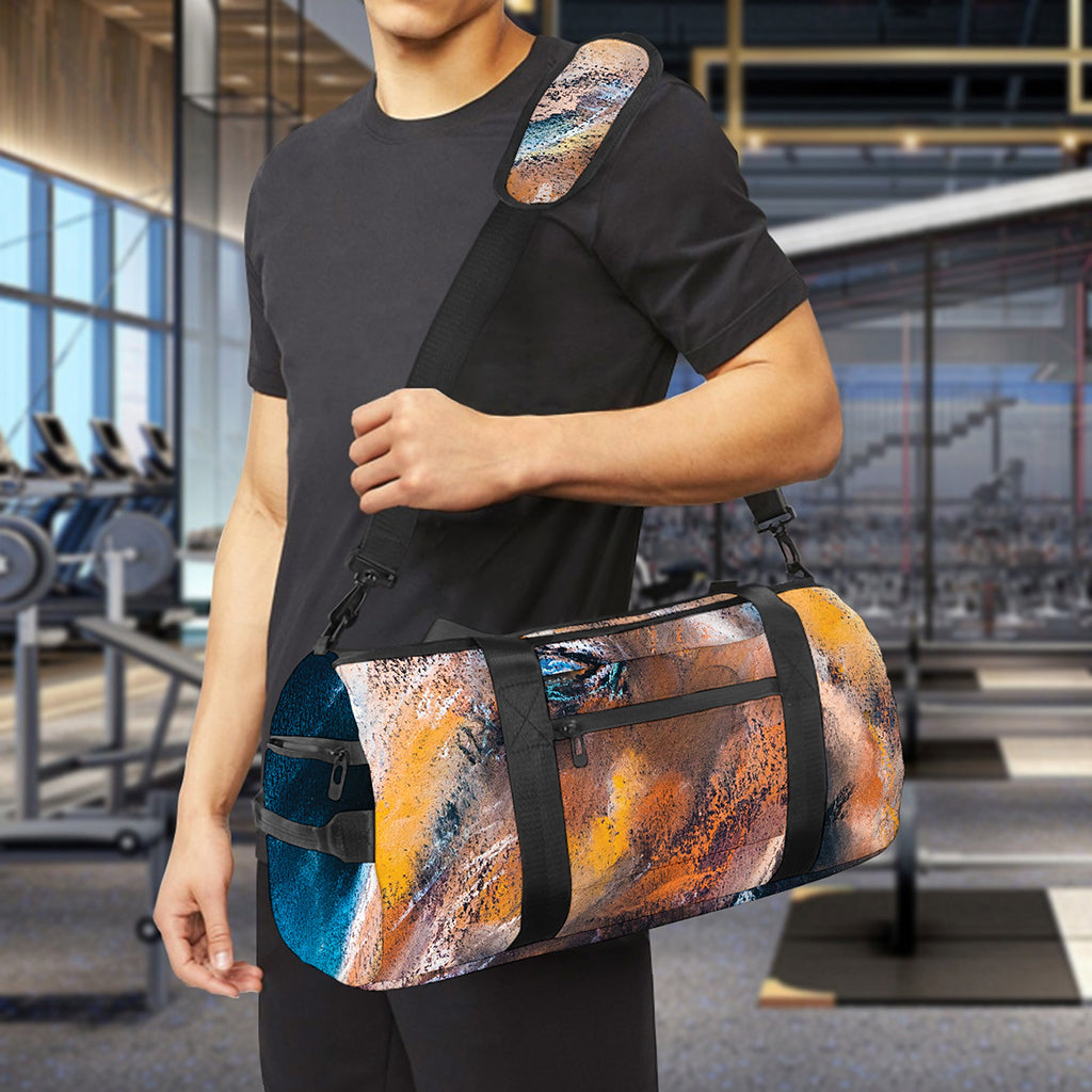 Dark Blue Horse Painting Print Gym Bag