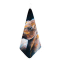 Dark Blue Horse Painting Print Hand Towel