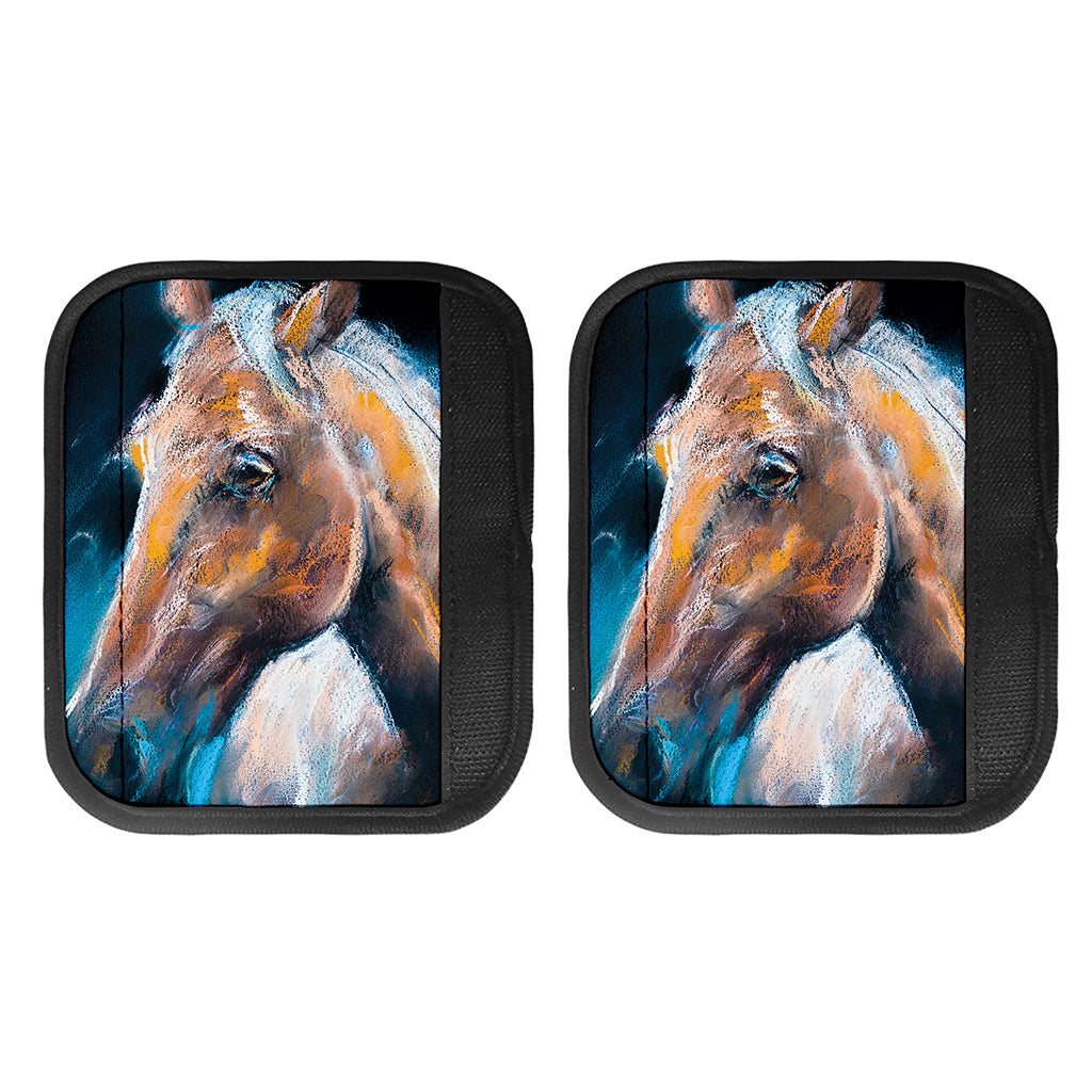 Dark Blue Horse Painting Print Handle Covers