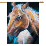 Dark Blue Horse Painting Print House Flag