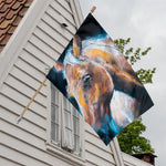 Dark Blue Horse Painting Print House Flag