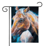 Dark Blue Horse Painting Print House Flag