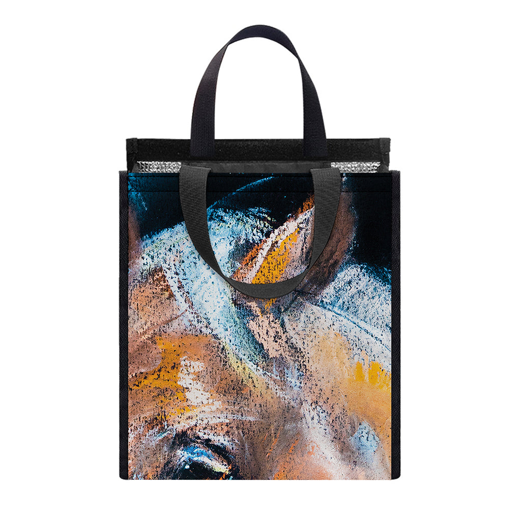 Dark Blue Horse Painting Print Insulated Lunch Tote