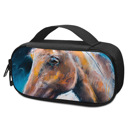 Dark Blue Horse Painting Print Insulin Cooler Travel Case