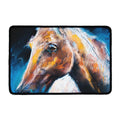 Dark Blue Horse Painting Print Kitchen Mat