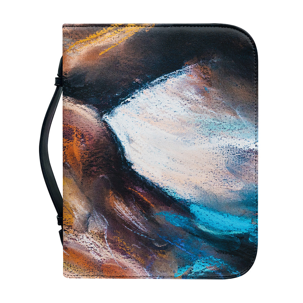 Dark Blue Horse Painting Print Leather Bible Cover