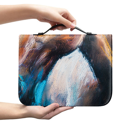 Dark Blue Horse Painting Print Leather Bible Cover