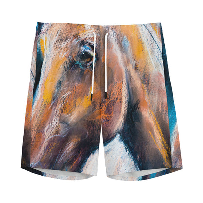 Dark Blue Horse Painting Print Men's Sports Shorts