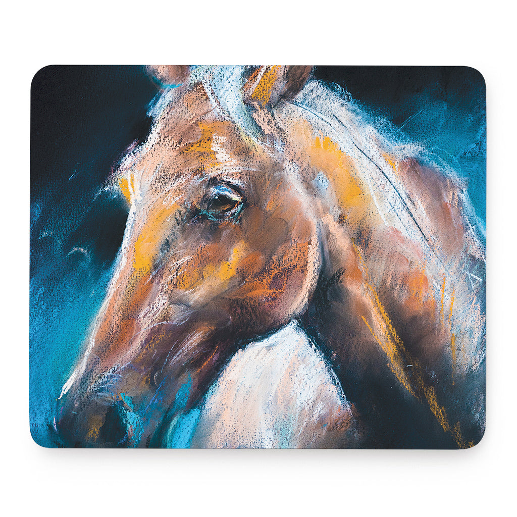 Dark Blue Horse Painting Print Mouse Pad