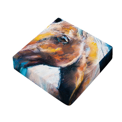 Dark Blue Horse Painting Print Outdoor Seat Cushion Cover