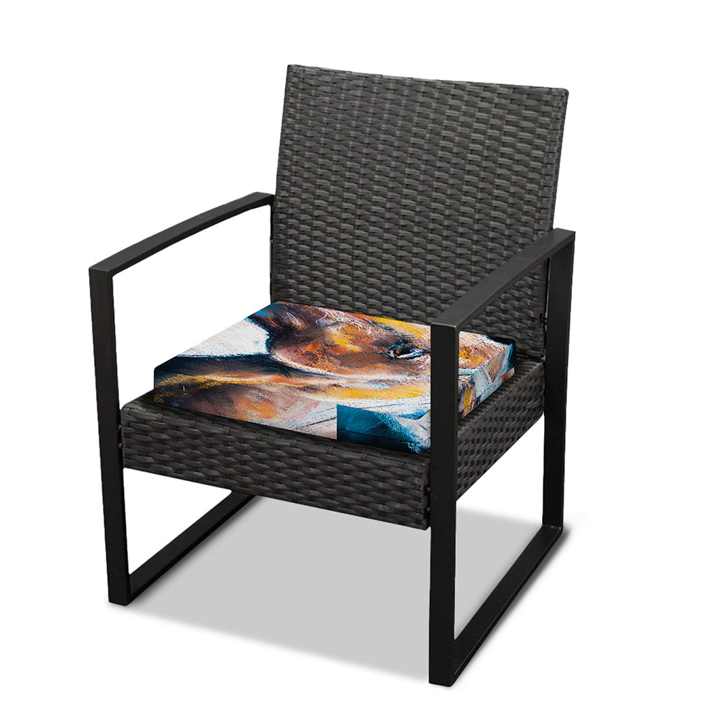 Dark Blue Horse Painting Print Outdoor Seat Cushion Cover
