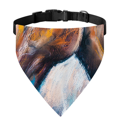 Dark Blue Horse Painting Print Over The Collar Dog Bandana