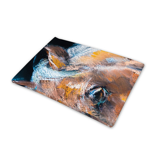 Dark Blue Horse Painting Print Pet Cooling Mat Cover