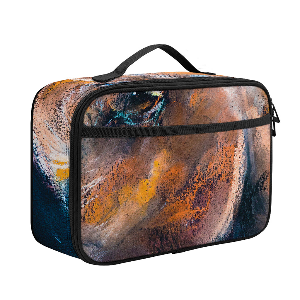 Dark Blue Horse Painting Print Portable Lunch Bag