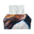 Dark Blue Horse Painting Print Rectangle Tissue Box Cover