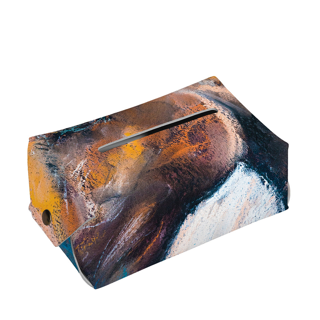 Dark Blue Horse Painting Print Rectangle Tissue Box Cover