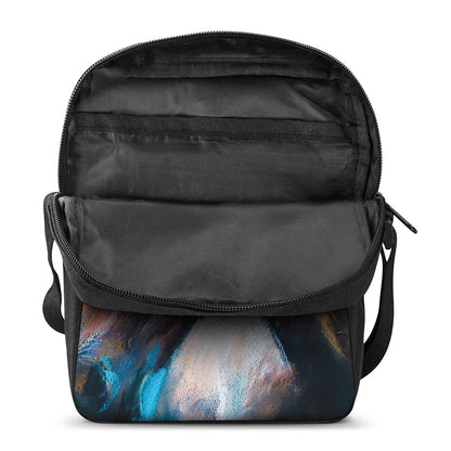 Dark Blue Horse Painting Print Rectangular Crossbody Bag