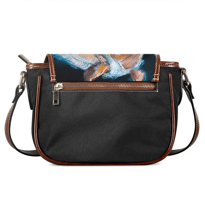 Dark Blue Horse Painting Print Saddle Bag