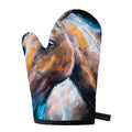 Dark Blue Horse Painting Print Single Oven Mitt