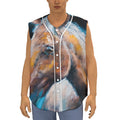 Dark Blue Horse Painting Print Sleeveless Baseball Jersey