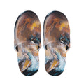 Dark Blue Horse Painting Print Slippers