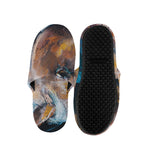 Dark Blue Horse Painting Print Slippers