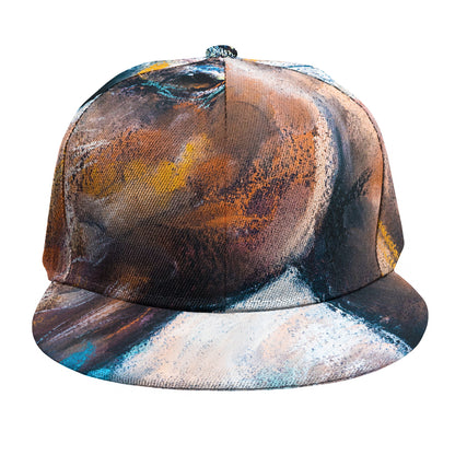 Dark Blue Horse Painting Print Snapback Cap