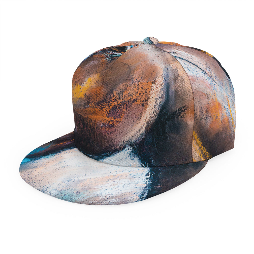 Dark Blue Horse Painting Print Snapback Cap