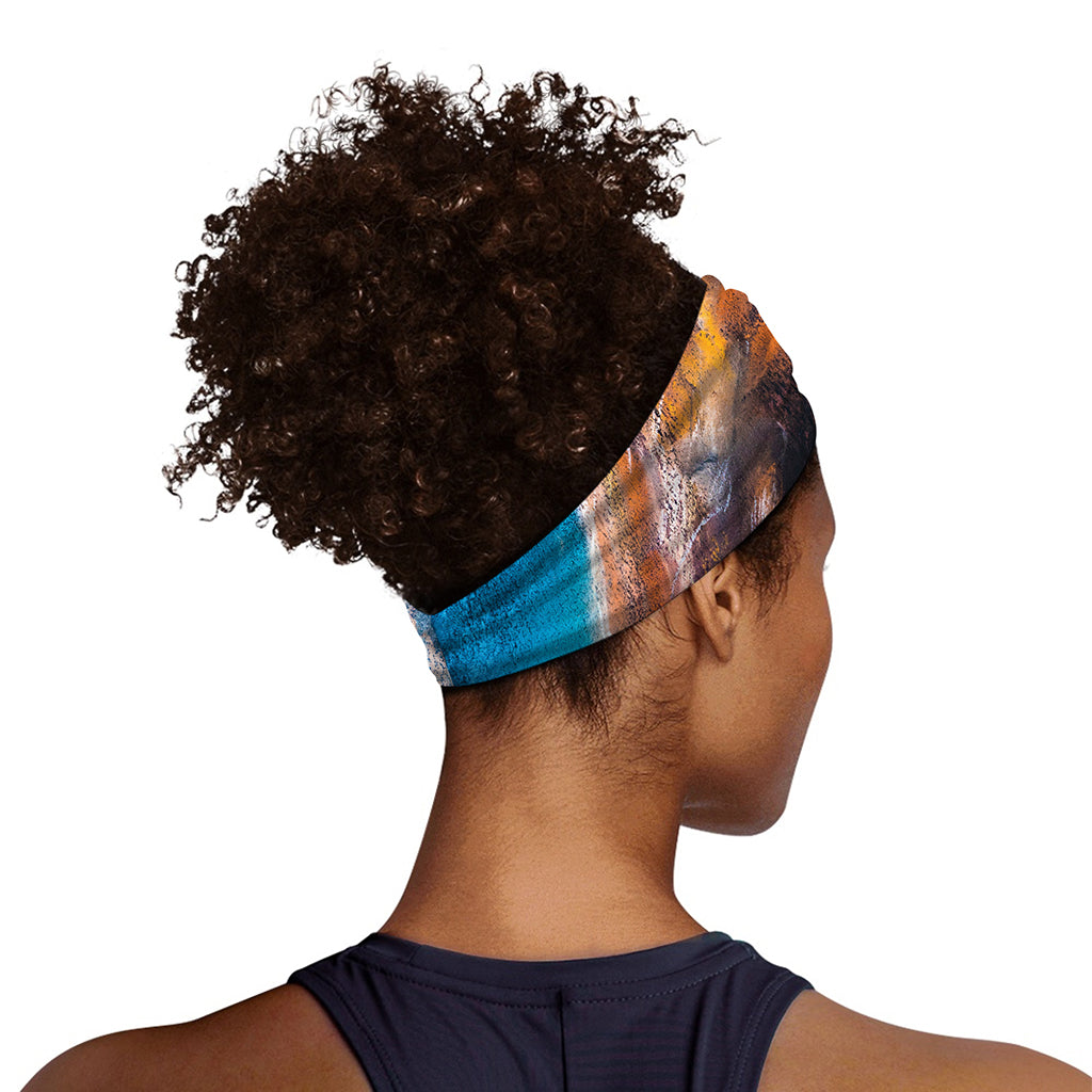 Dark Blue Horse Painting Print Sports Headband