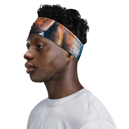 Dark Blue Horse Painting Print Sports Headband