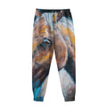 Dark Blue Horse Painting Print Sweatpants